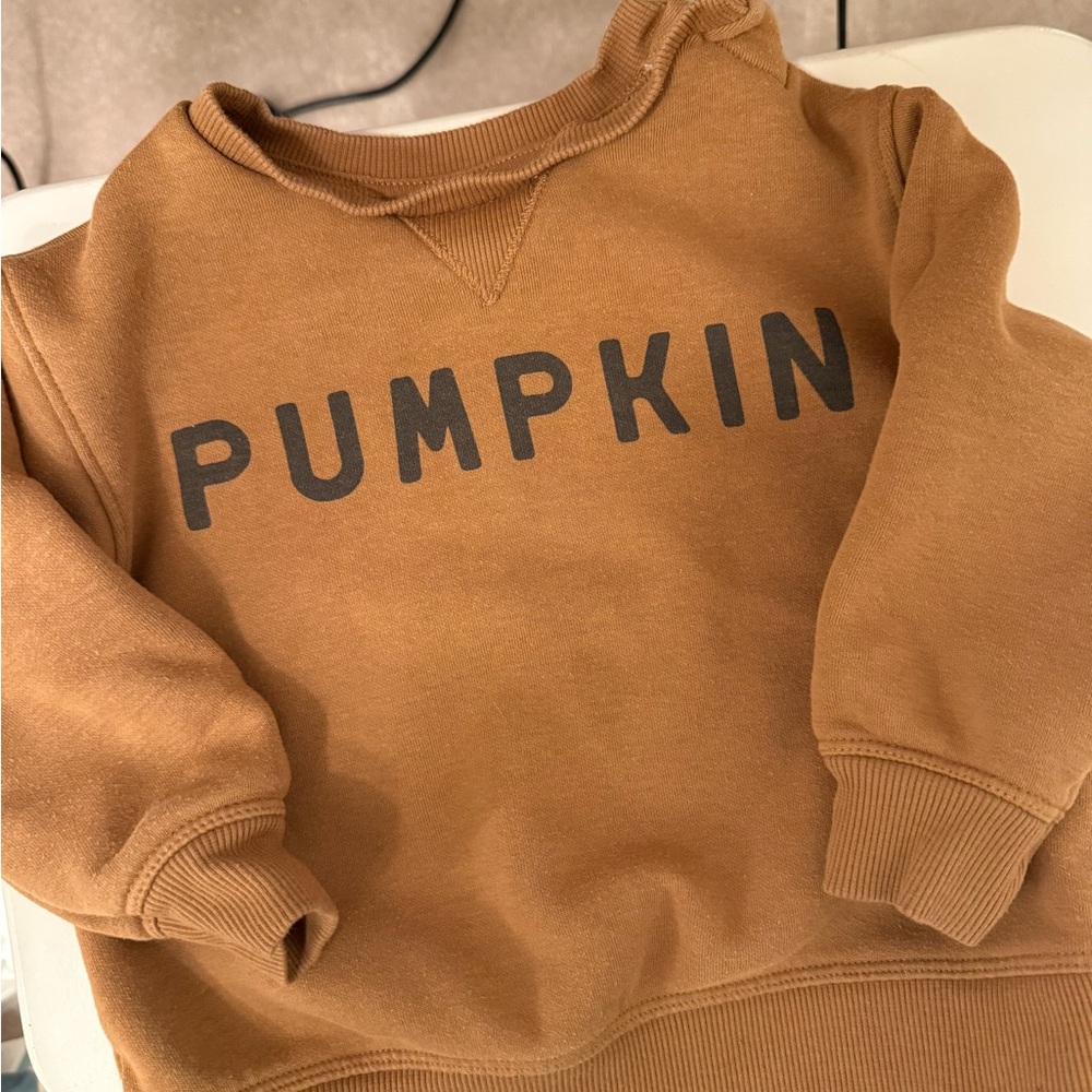 Little Co. Pumpkin Brown Toddler Crewneck Sweatshirt - Picture 2 of 5